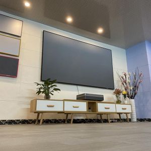 2022 New Alr Ambient Light Rejecting Clr Pet Black Crystal Frame Projection Screen 100" 120" For Ultra Short Throw Ust Projector -