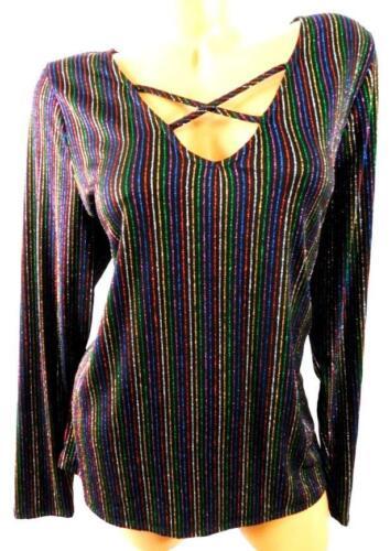 Amazing deals Women deals NWT Torrid black mulitcolor shimmer caged neck spandex stretch top 1, 1X