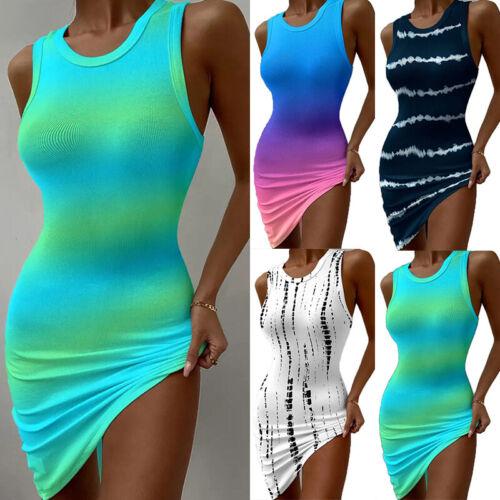 Amazing deals Women deals Women Floral Sleeveless Sexy Bodycon Mini Dress Holiday Party Clubwear Sundress